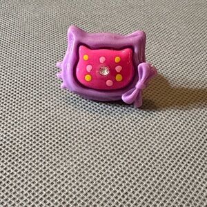 Brand New cute Purple & Pink w/ yellow dots Kitty Ring adjustable small-Large